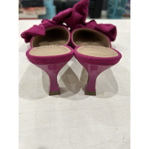 Crown & Ivy Pink Francie Bow Sandals Slides Shoes Size Womens 6.5 - Picture 4 of 7